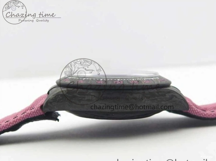 MiroTime 0326 Daytona DIW Carbon V2 WWF Best Edition Black Pink Dial On Pink Nylon Strap A Reliable 3113